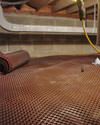 Crawl space drainage matting installed in a home in Hanover