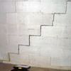 A diagonal stair step crack along the foundation wall of a Hanover  home
