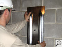 Mounting a foundation wall plate for an earth anchor installation in Lebanon .