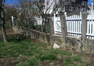 a retaining wall installed in York