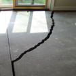 a huge crack in a concrete slab floor in York