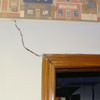 A large settlement crack on interior drywall in a Carlisle home.