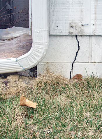 foundation wall cracks due to street creep in Pottsville