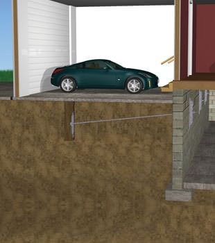 Graphic depiction of a street creep repair in a Waynesboro home