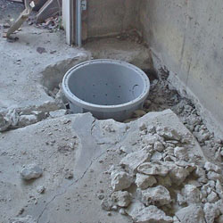 Placing a sump pit in a Chambersburg home