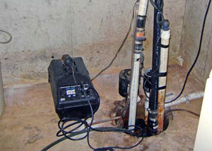 Pedestal sump pump system installed in a home in Carlisle