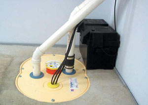 Carlisle installation of a submersible sump pump system