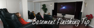 a waterproofed basement that has been finished into a family room in Pottsville