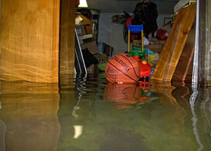 A flooded basement bedroom in Whitehall