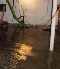 Several feet of floodwaters in a Bellefonte basement