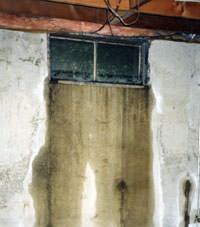 Flooding through basement windows in a Waynesboro home.