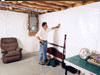 A basement wall covering for creating a vapor barrier on basement walls in State College