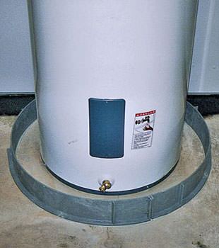 An old water heater in Bloomsburg, PA with flood protection installed