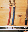 FloodChek washer hoses installed on a washer in Elizabethtown