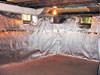 radiant heat barrier with vapor barrier for basement walls ready for finishing in Williamsport
