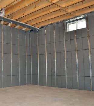 Installed basement wall panels installed in Easton