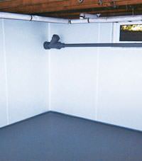Plastic basement wall panels installed in a Altoona, Pennsylvania home