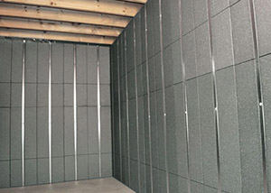 SilverGlo insulation and metal studs making up our Basement to Beautiful panels. Installed in Bethlehem.