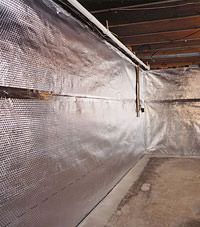 Radiant heat barrier and vapor barrier for finished basement walls in Altoona, Pennsylvania