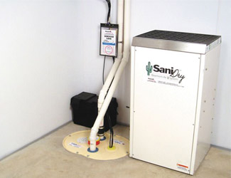 a complete basement waterproofing system installed in a Harrisburg home